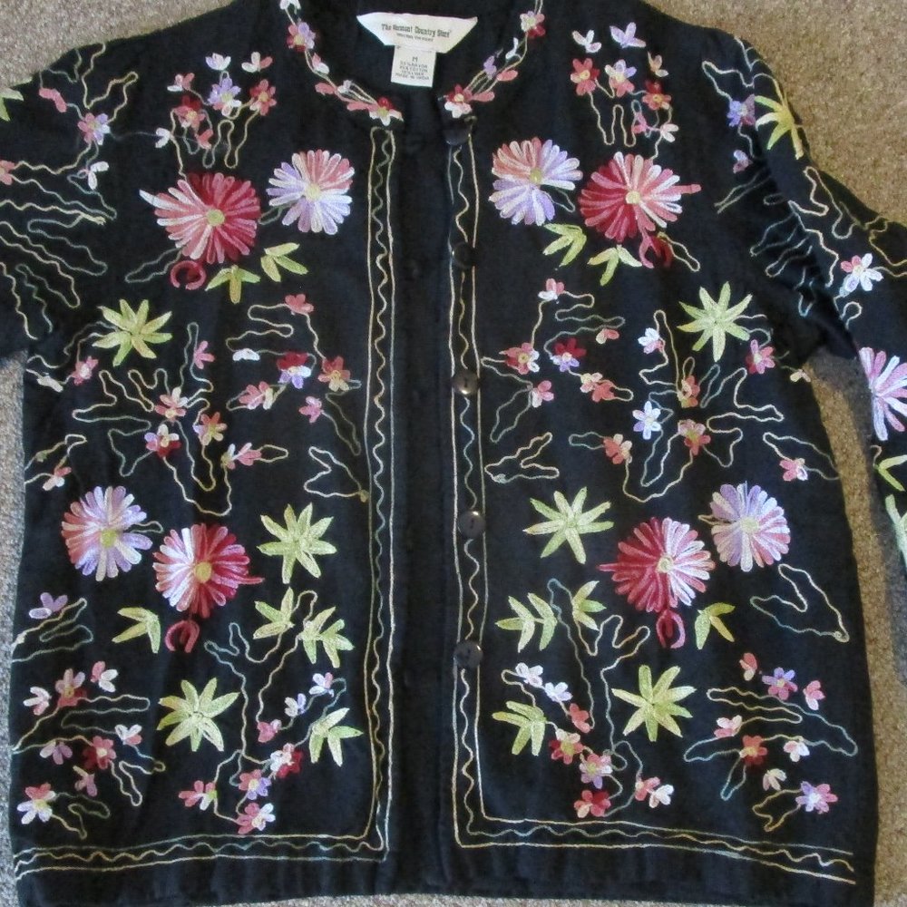 Floral Jacket Black Backdrop Vermont Country Store
